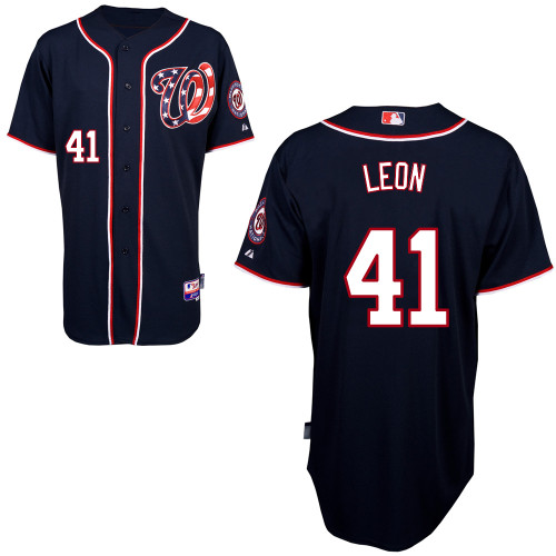 Sandy Leon #41 Youth Baseball Jersey-Washington Nationals Authentic Alternate 2 Navy Blue Cool Base MLB Jersey